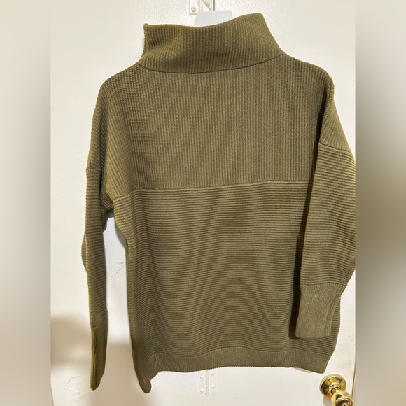 Funnel Neck Olive Green Sweater - Picture 2 of 2